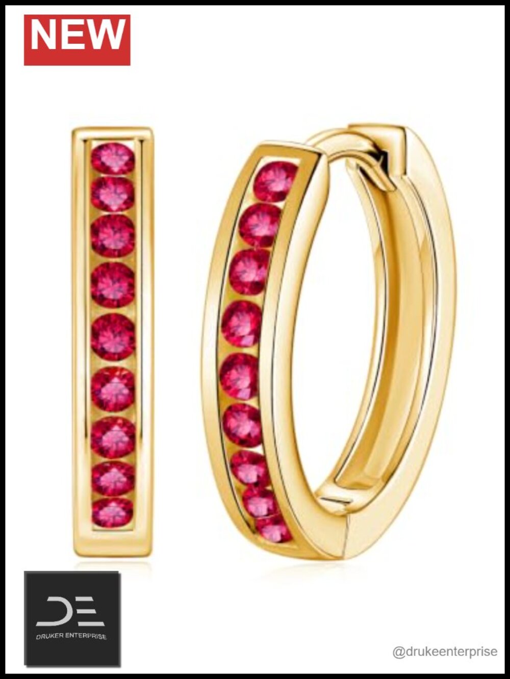 Genuine Emerald Sapphire Ruby Hoop Earrings 925 Sterling Silver Small Hoops